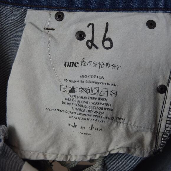 One Teaspoon Distressed Denim Jean Shorts Size 26 - Picture 16 of 16